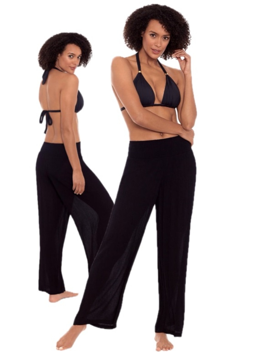 LAUREN RALPH LAUREN Crinkle Rayon Swimwear Cover Up Pant Women’s Size XL - Picture 2 of 10